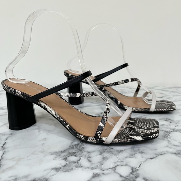 Marc Fisher Snakeskin ‘Aliana’ Sandals Block Heel Bloggers Favorite Size 9.5 - Picture 2 of 16